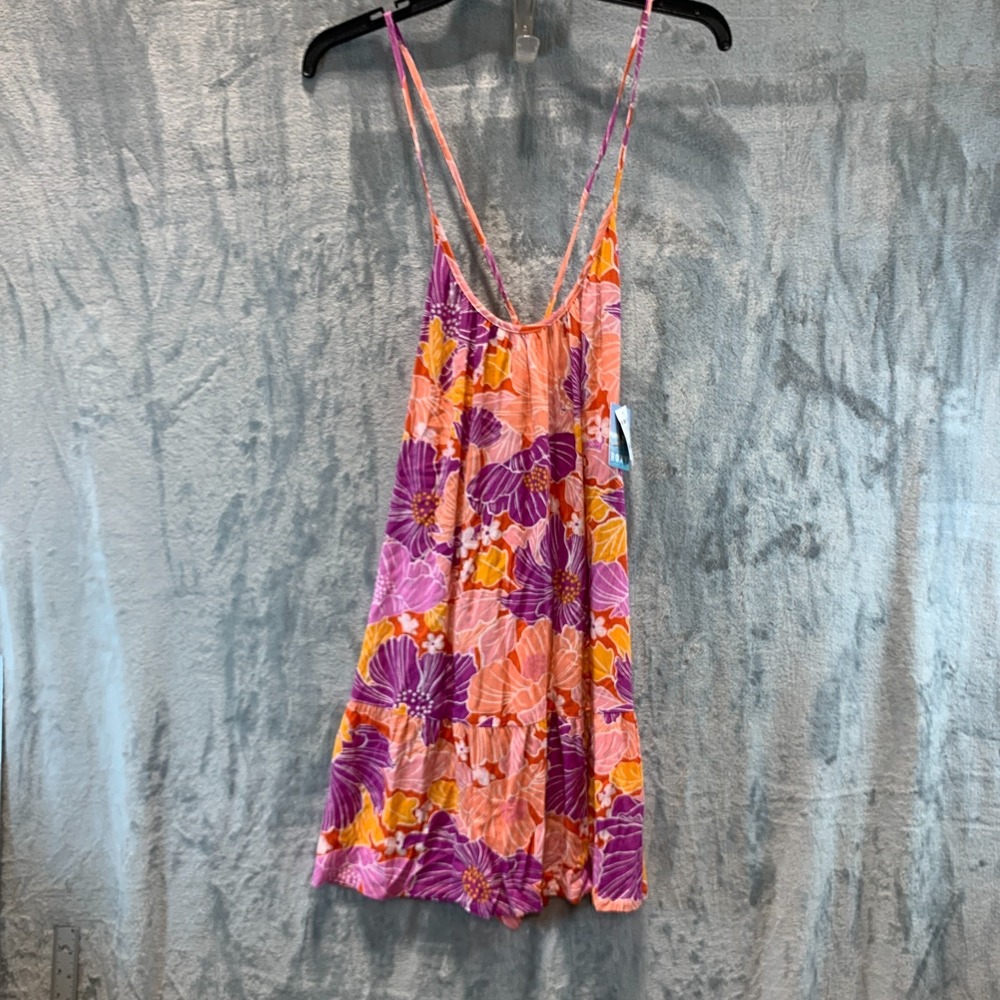 Roxy Mini Dress M Floral‎ Summer Fling Tropical Swimsuit Cover Up